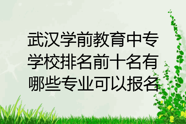 武汉学前教育中专学校排名前十名有哪些专业可以报名