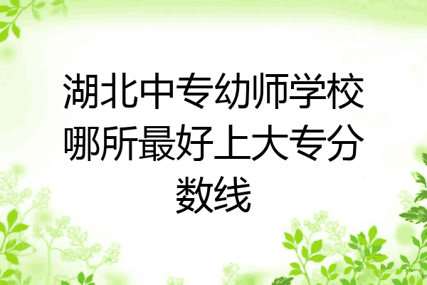 湖北中专幼师学校哪所最好上大专分数线