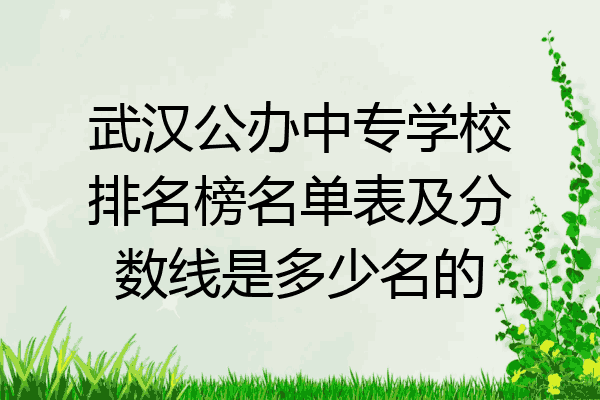 武汉公办中专学校排名榜名单表及分数线是多少名的