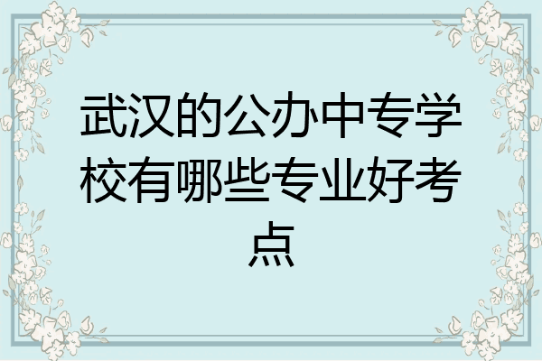 武汉的公办中专学校有哪些专业好考点