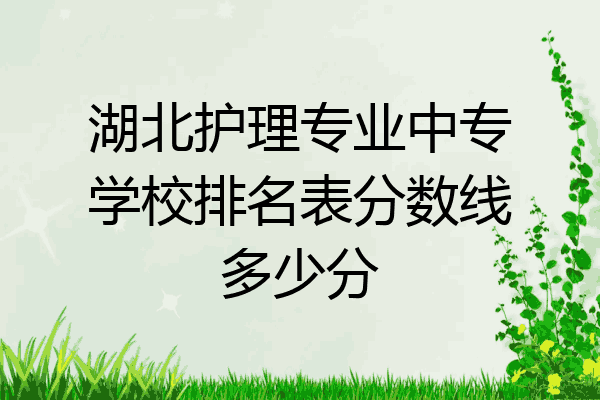 湖北护理专业中专学校排名表分数线多少分