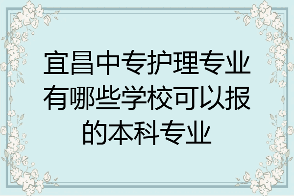 宜昌中专护理专业有哪些学校可以报的本科专业
