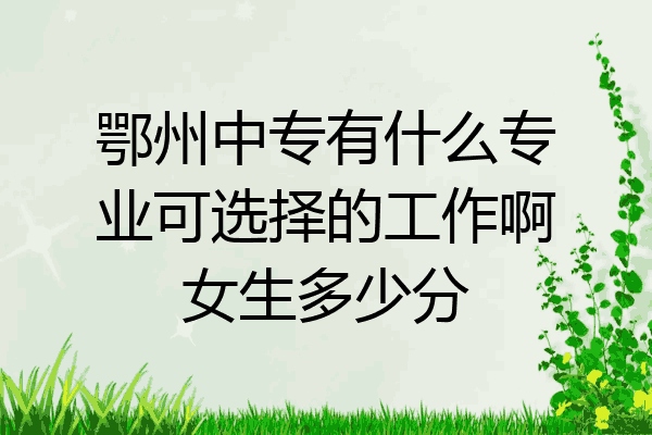 鄂州中专有什么专业可选择的工作啊女生多少分