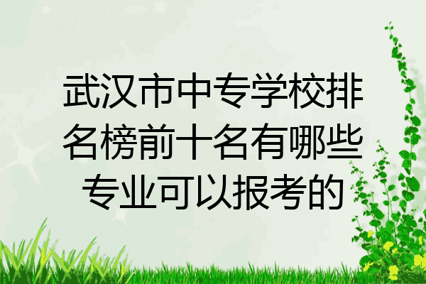 武汉市中专学校排名榜前十名有哪些专业可以报考的