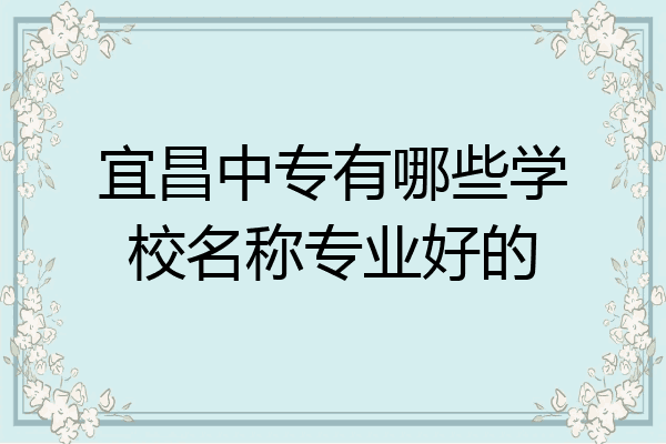 宜昌中专有哪些学校名称专业好的
