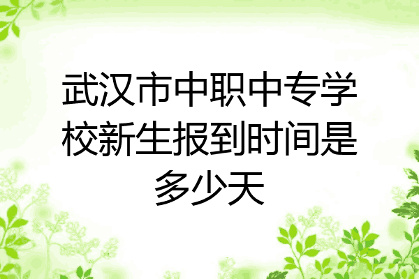 武汉市中职中专学校新生报到时间是多少天