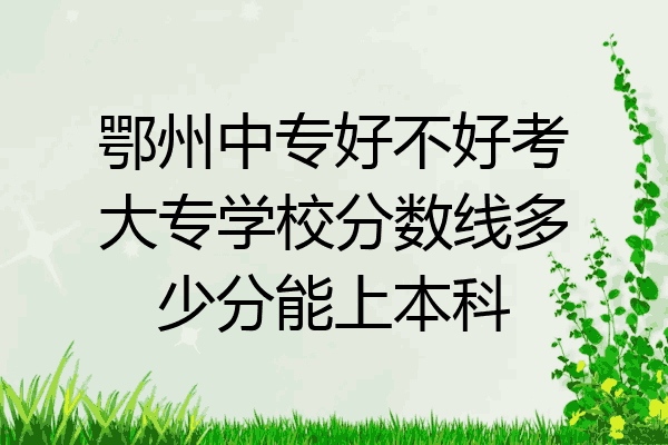 鄂州中专好不好考大专学校分数线多少分能上本科