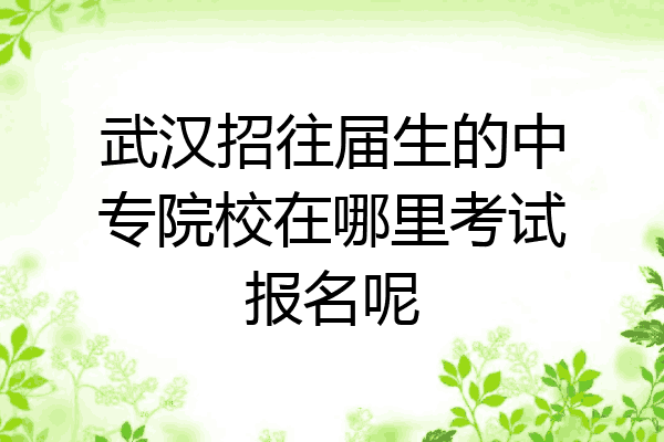 武汉招往届生的中专院校在哪里考试报名呢