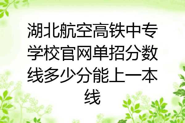 湖北航空高铁中专学校官网单招分数线多少分能上一本线