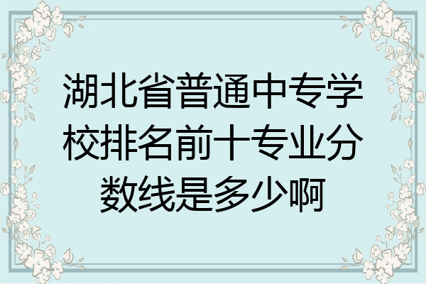 湖北省普通中专学校排名前十专业分数线是多少啊