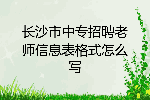 长沙市中专招聘老师信息表格式怎么写