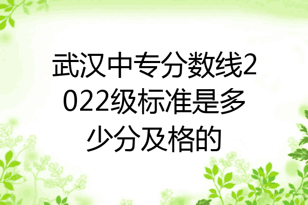 武汉中专分数线2022级标准是多少分及格的