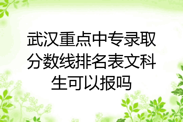 武汉重点中专录取分数线排名表文科生可以报吗