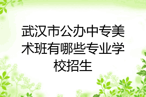 武汉市公办中专美术班有哪些专业学校招生
