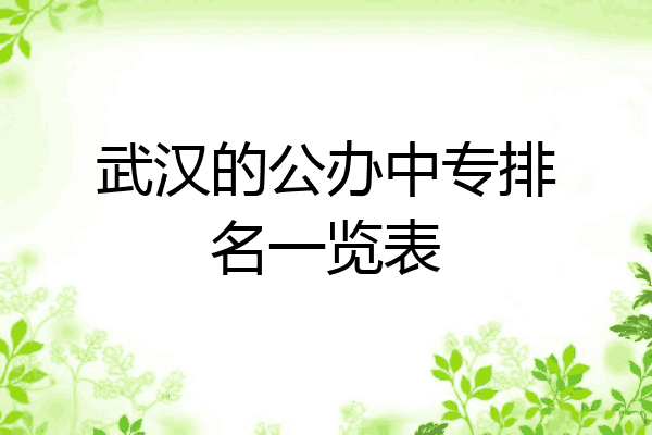 武汉的公办中专排名一览表