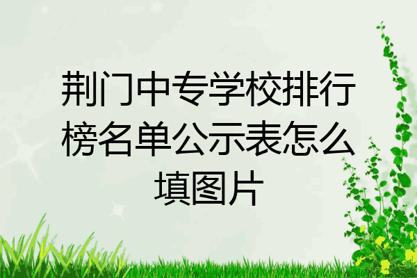荆门中专学校排行榜名单公示表怎么填图片