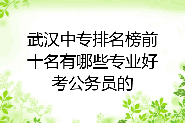 武汉中专排名榜前十名有哪些专业好考公务员的