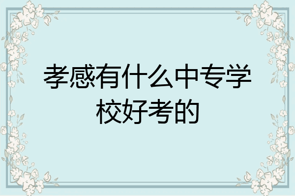 孝感有什么中专学校好考的