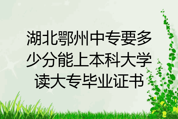 湖北鄂州中专要多少分能上本科大学读大专毕业证书