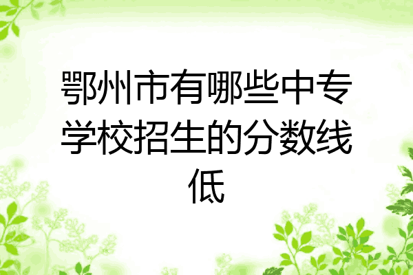 鄂州市有哪些中专学校招生的分数线低