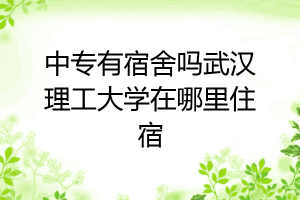 中专有宿舍吗武汉理工大学在哪里住宿
