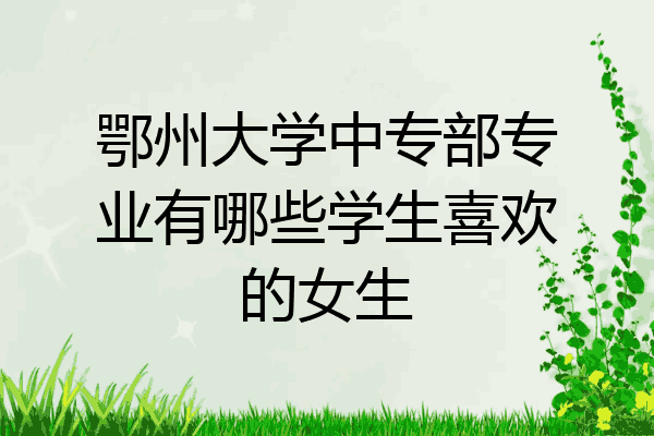 鄂州大学中专部专业有哪些学生喜欢的女生