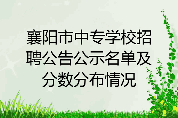 襄阳市中专学校招聘公告公示名单及分数分布情况