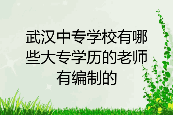 武汉中专学校有哪些大专学历的老师有编制的