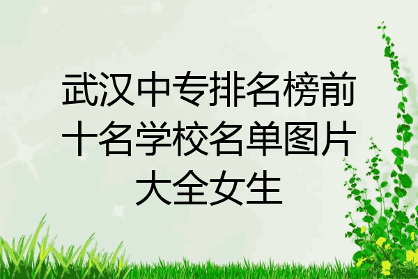 武汉中专排名榜前十名学校名单图片大全女生