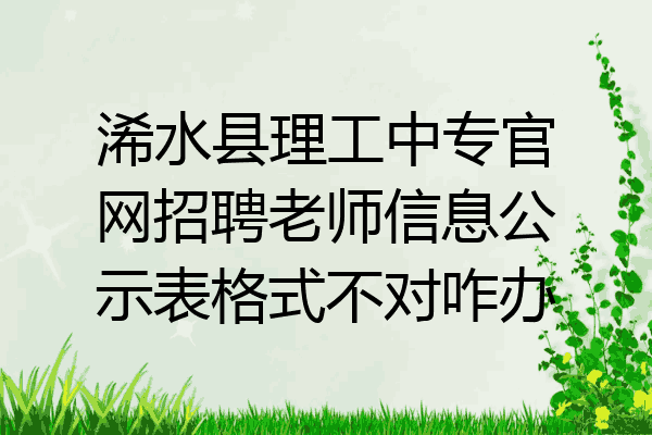 浠水县理工中专官网招聘老师信息公示表格式不对咋办