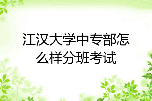 江汉大学中专部怎么样分班考试