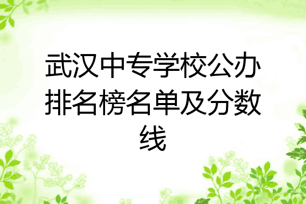 武汉中专学校公办排名榜名单及分数线