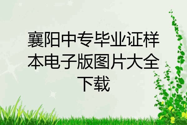 襄阳中专毕业证样本电子版图片大全下载