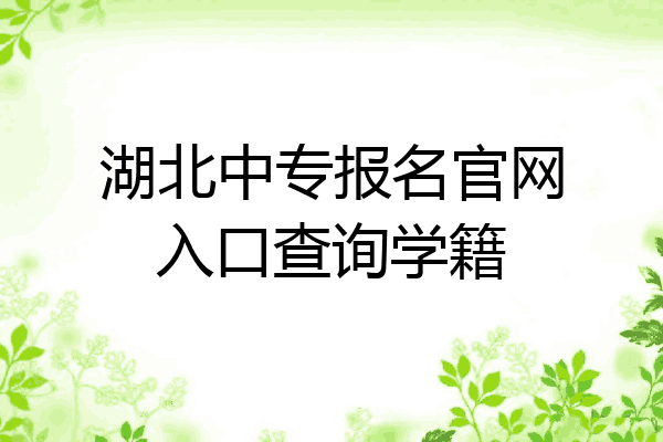 湖北中专报名官网入口查询学籍