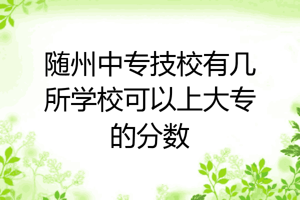 随州中专技校有几所学校可以上大专的分数
