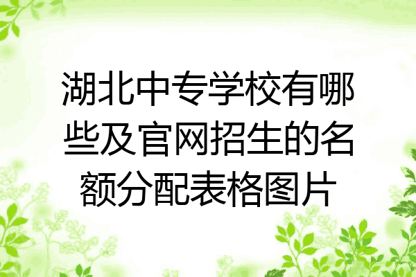 湖北中专学校有哪些及官网招生的名额分配表格图片