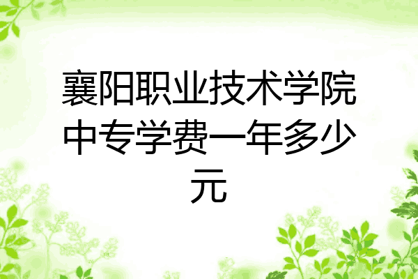 襄阳职业技术学院中专学费一年多少元