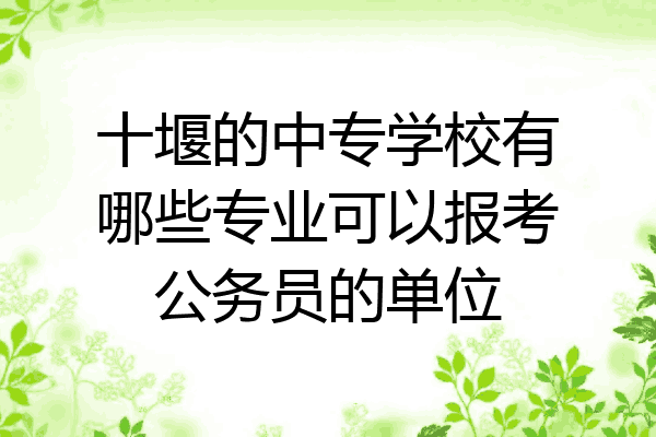 十堰的中专学校有哪些专业可以报考公务员的单位