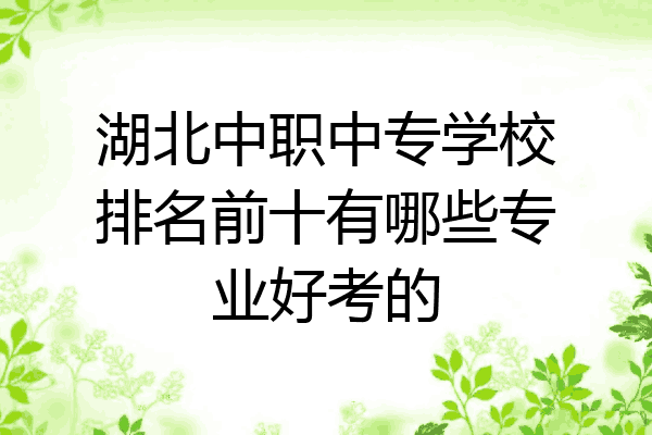 湖北中职中专学校排名前十有哪些专业好考的