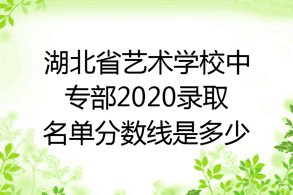 湖北省艺术学校中专部2020录取名单分数线是多少