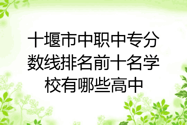 十堰市中职中专分数线排名前十名学校有哪些高中