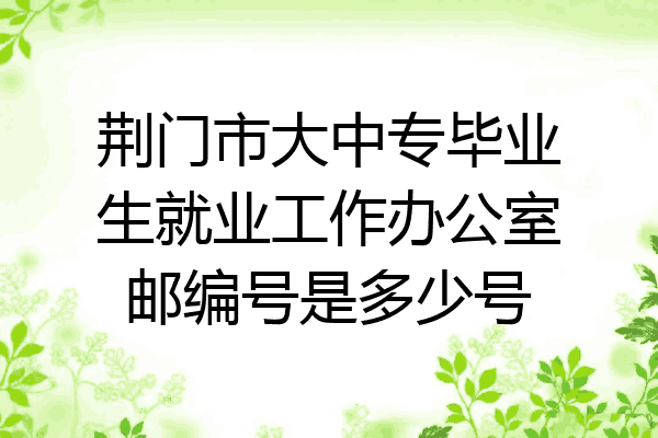 荆门市大中专毕业生就业工作办公室邮编号是多少号