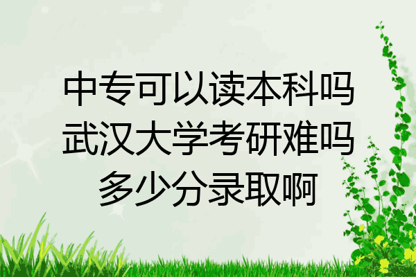 中专可以读本科吗武汉大学考研难吗多少分录取啊