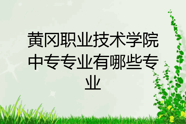 黄冈职业技术学院中专专业有哪些专业