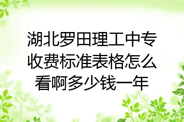 湖北罗田理工中专收费标准表格怎么看啊多少钱一年