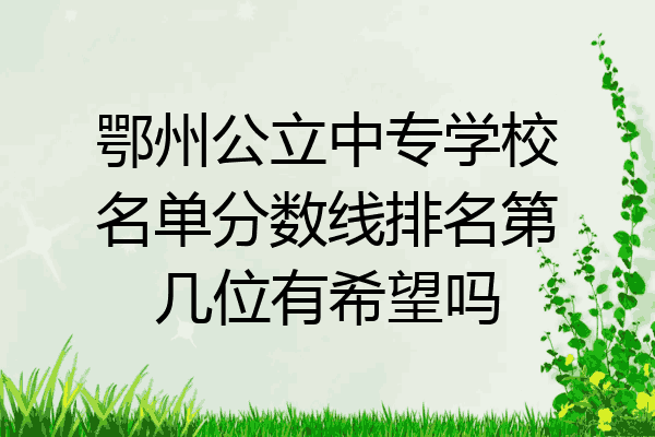 鄂州公立中专学校名单分数线排名第几位有希望吗