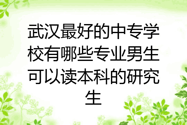 武汉最好的中专学校有哪些专业男生可以读本科的研究生