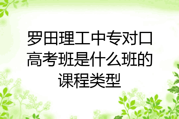 罗田理工中专对口高考班是什么班的课程类型