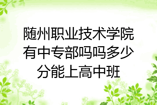随州职业技术学院有中专部吗吗多少分能上高中班