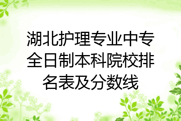 湖北护理专业中专全日制本科院校排名表及分数线